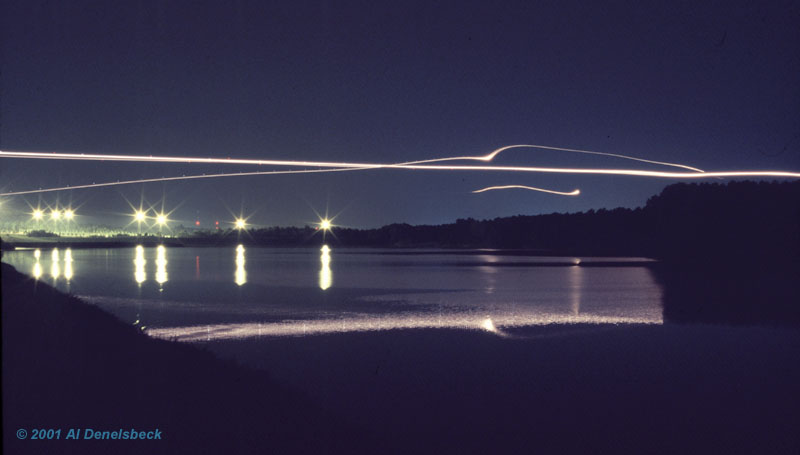 long exposure of approaching aircraft