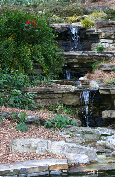 Duke Gardens terraced waterfall