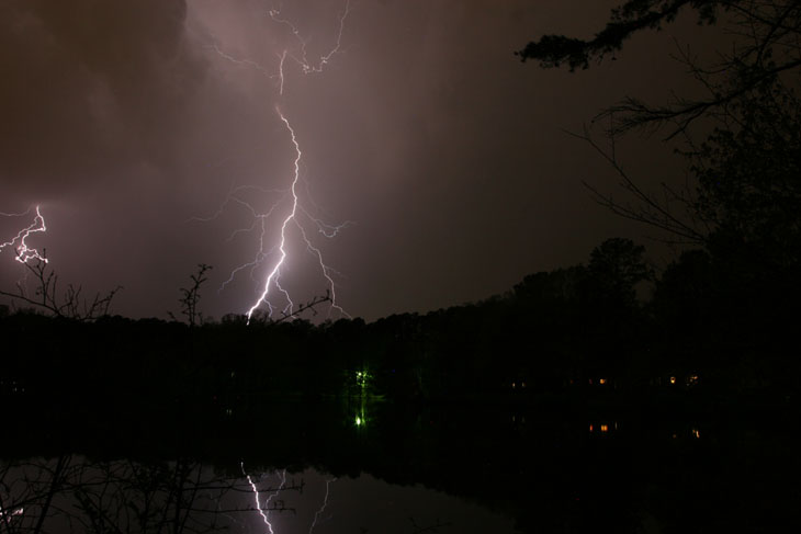 lightning over local pond