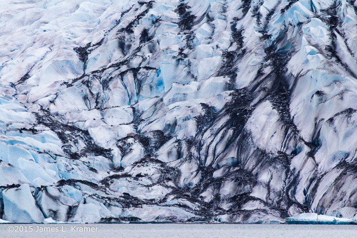 texture and debris of Mendenhall Glacier