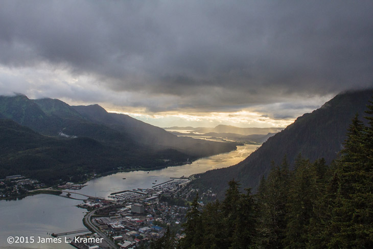 view of Juneau Alaska from Mt Roberts Nature Center