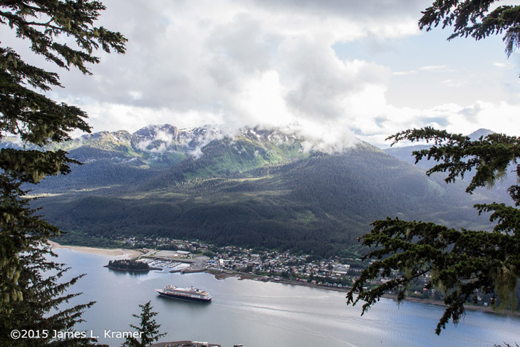 view of Gastineau Channel from Mount Roberts