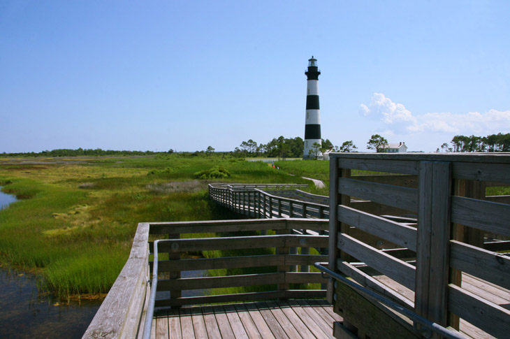 Bodie Island lighthouse, NC, from the wetlands overlook platform