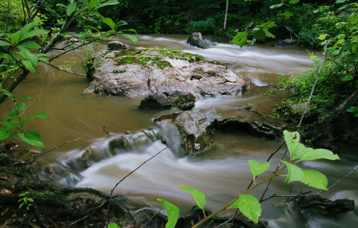 time exposure of New Hope Creek in Duke Forest
