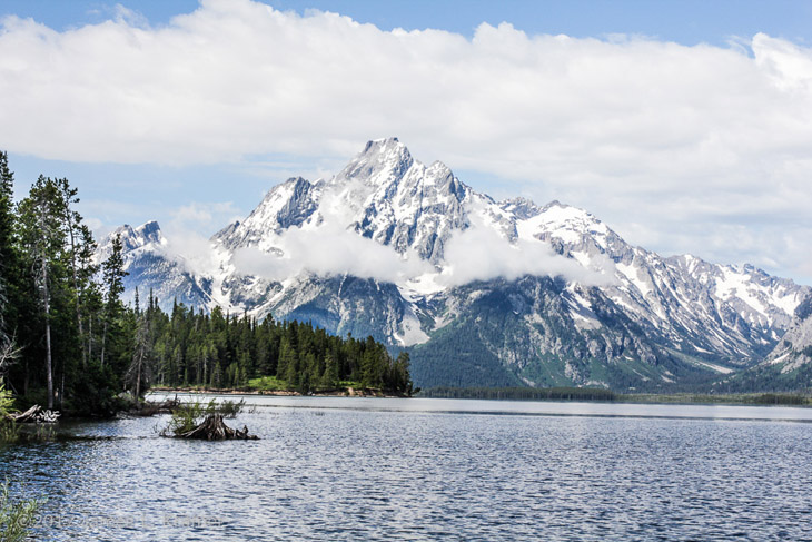 Grand Tetons in Wyoming seen across lake