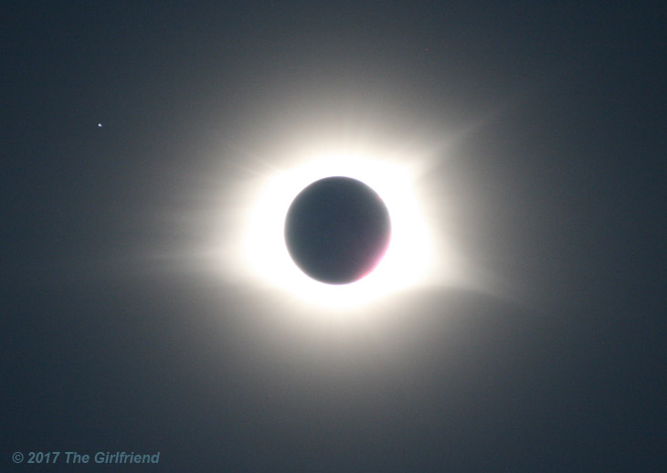 total solar eclipse shot freehand with auto-exposure, without motion blur