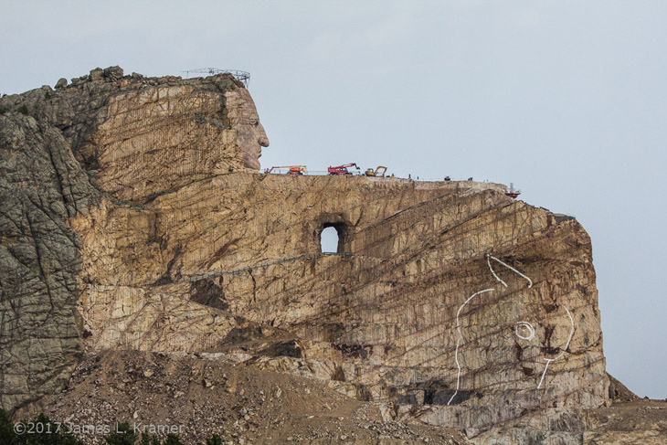 Crazy Horse memroial in  progress, South Dakota, by James L. Kramer