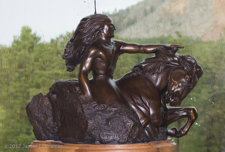 scale statue of proposed Crazy Horse memorial sculpture, by James L. Kramer