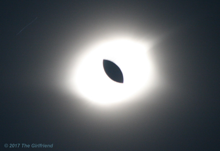 cat's pupil effect from total solar eclipse caused by moving camera