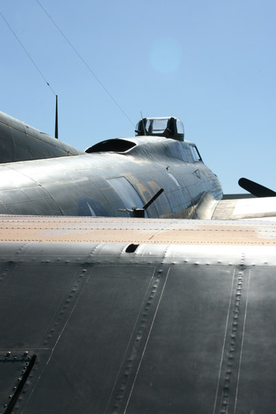 view over horizontal stabilizer forward of Collings Foundation's B-17G "909"