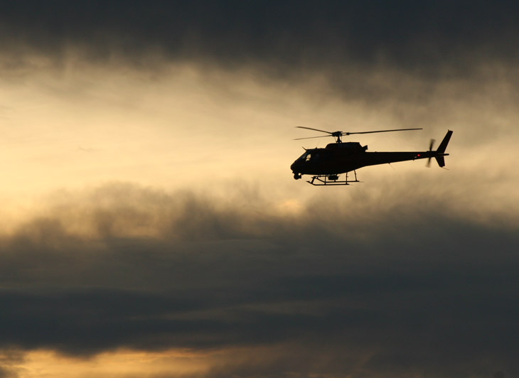 WTVD 11's AS-350 news helicopter against tumultuous sky