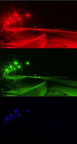 Eau Gallie causeway in separated RGB color channels