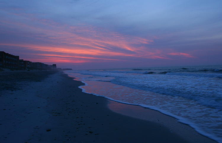 scattered clouds at sunrise on North Topsail Island