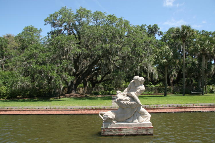 statue and pool in Brookgreen Gardens