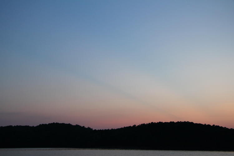 lackluster sunset on Jordan Lake