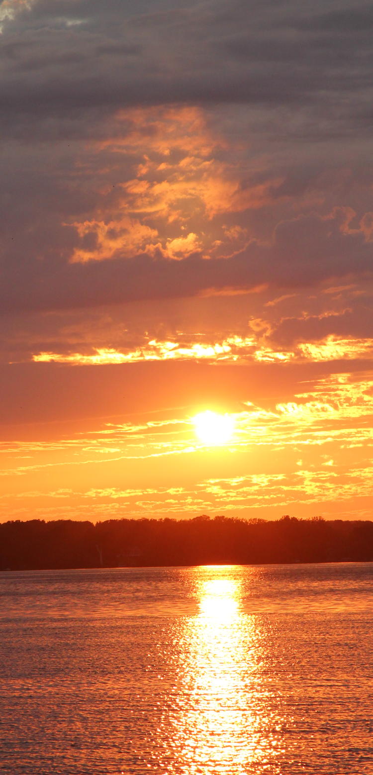 dramatic clouds at sunset over Cayuga Lake