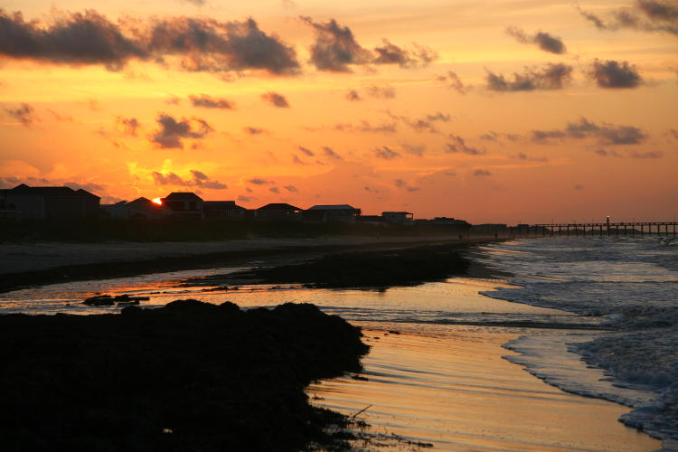 sunrise off Oak Island NC