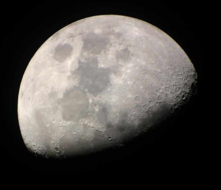 gibbous moon by telescope