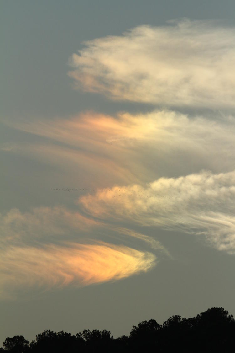 refraction in clouds during sunset