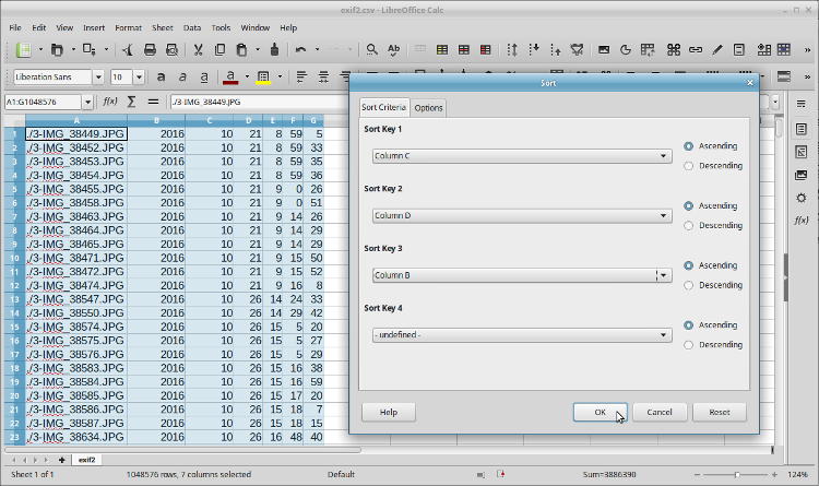 database sorting function