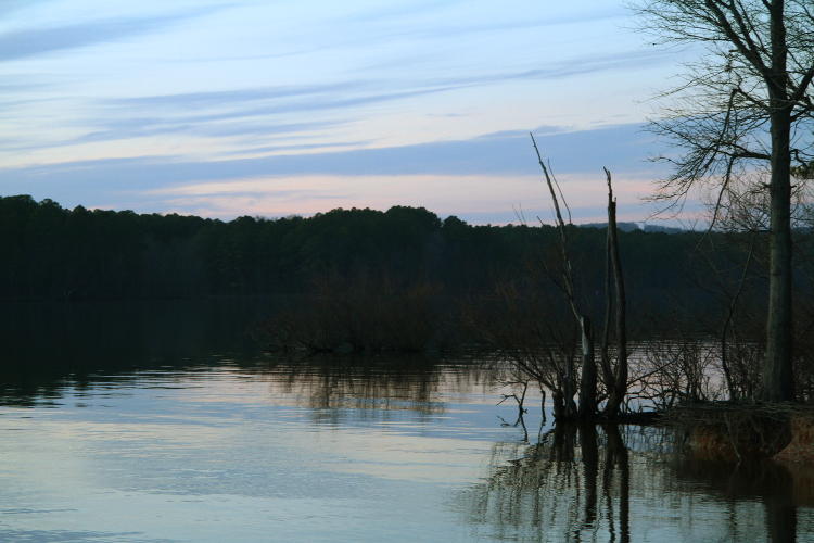 post-sunset over Jordan Lake