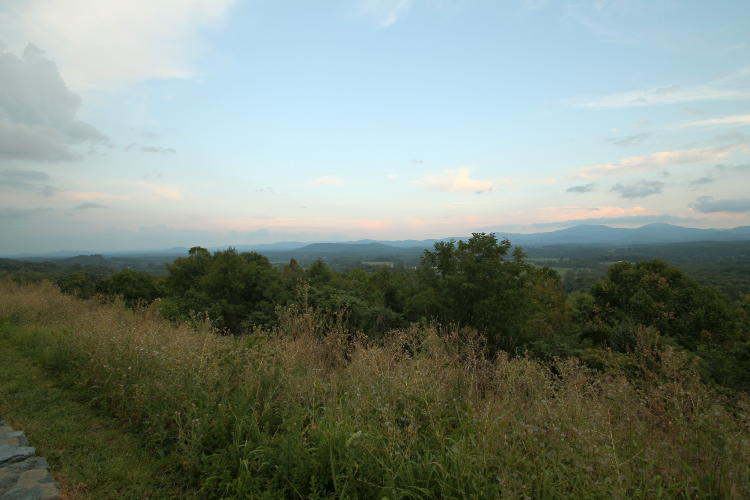 overview of Blue Ridge Mountains in Virginia from roadside