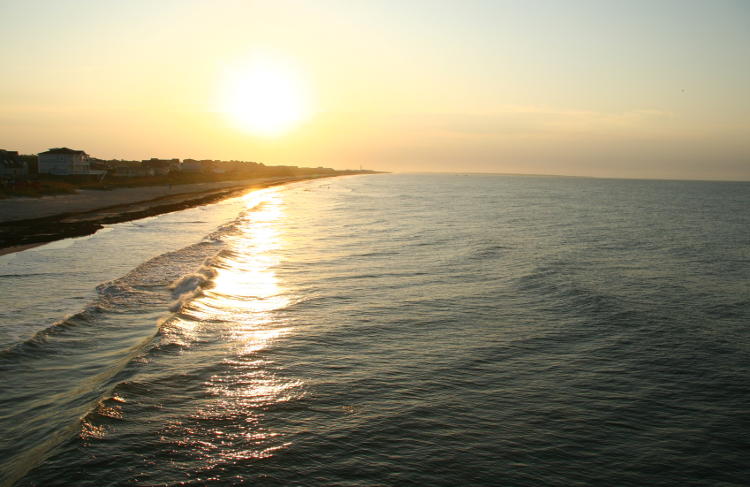 sunrise from Yaupon Beach Fishing Pier, Oak Island NC