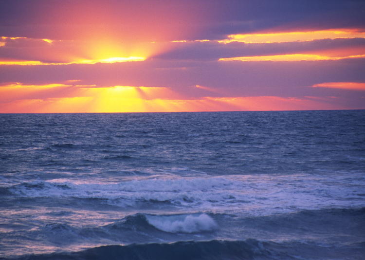 sunrise over breakers, Indialantic Beach, Florida