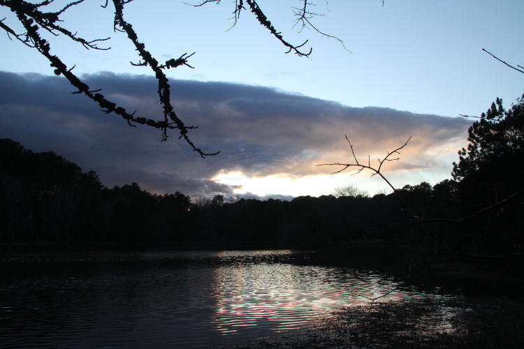 low clouds near sunset