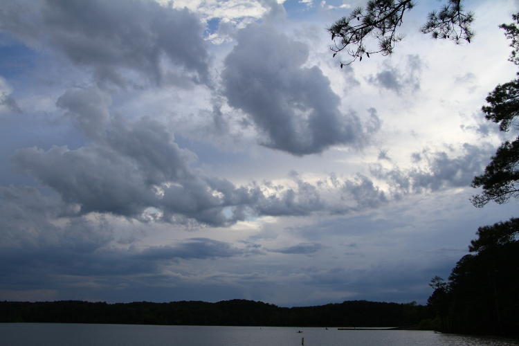 mostly cloudy conditions at Jordan Lake