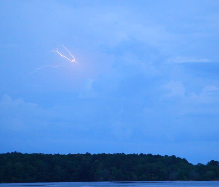 video frame of distant lightning
