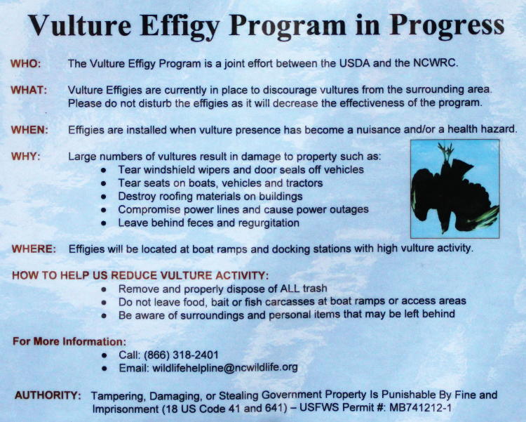 Vulture Effigy program sign from USDA and NCWRC