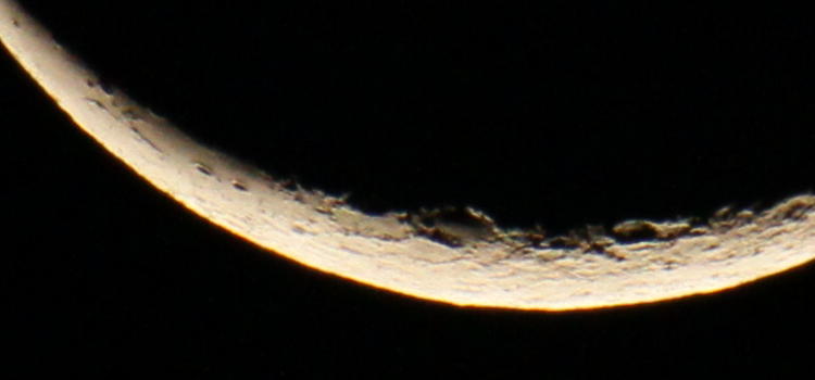 detail inset of five-percent waning crescent moon