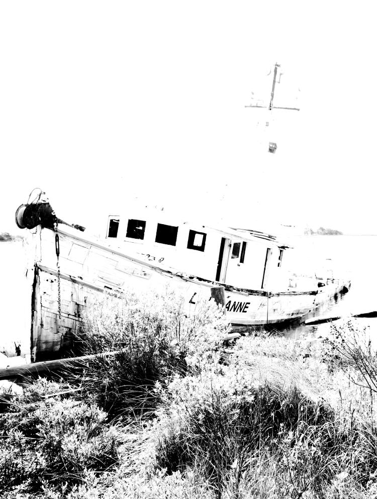 abandoned Lady Anne in super-contrast greyscale