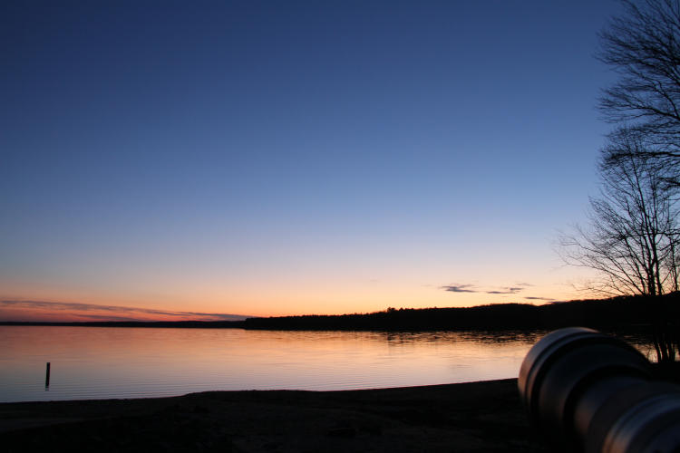 post-sunset sky over Jordan Lake, NC