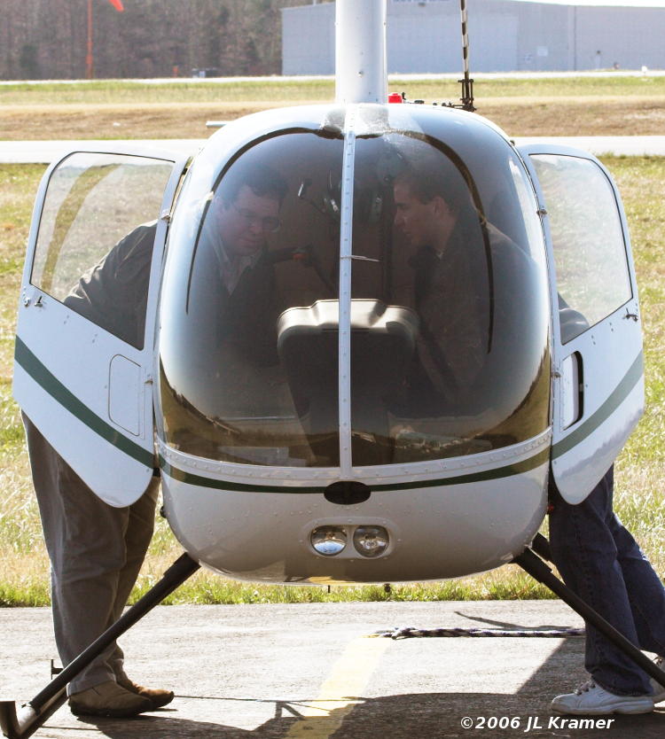 Robinson R-22 Beta on the ground during preflight