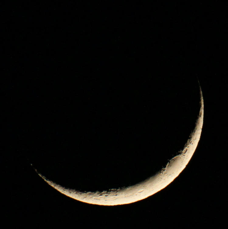 slightly larger 3-day-old crescent showing Mare Crisium