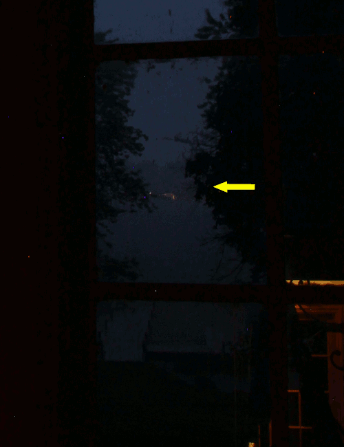 animated gif comparing two frames to determine how close the lightning was