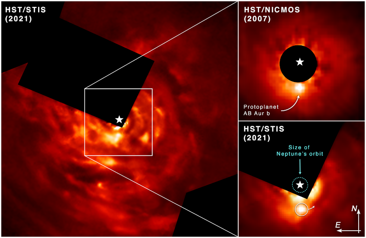 HST images of protoplanetary disk AB Aurigae b