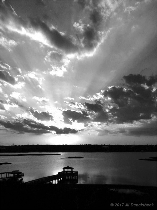 monochrome sunset North Topsail Beach