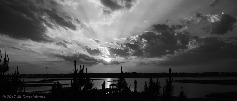 monochrome sunset North Topsail Beach