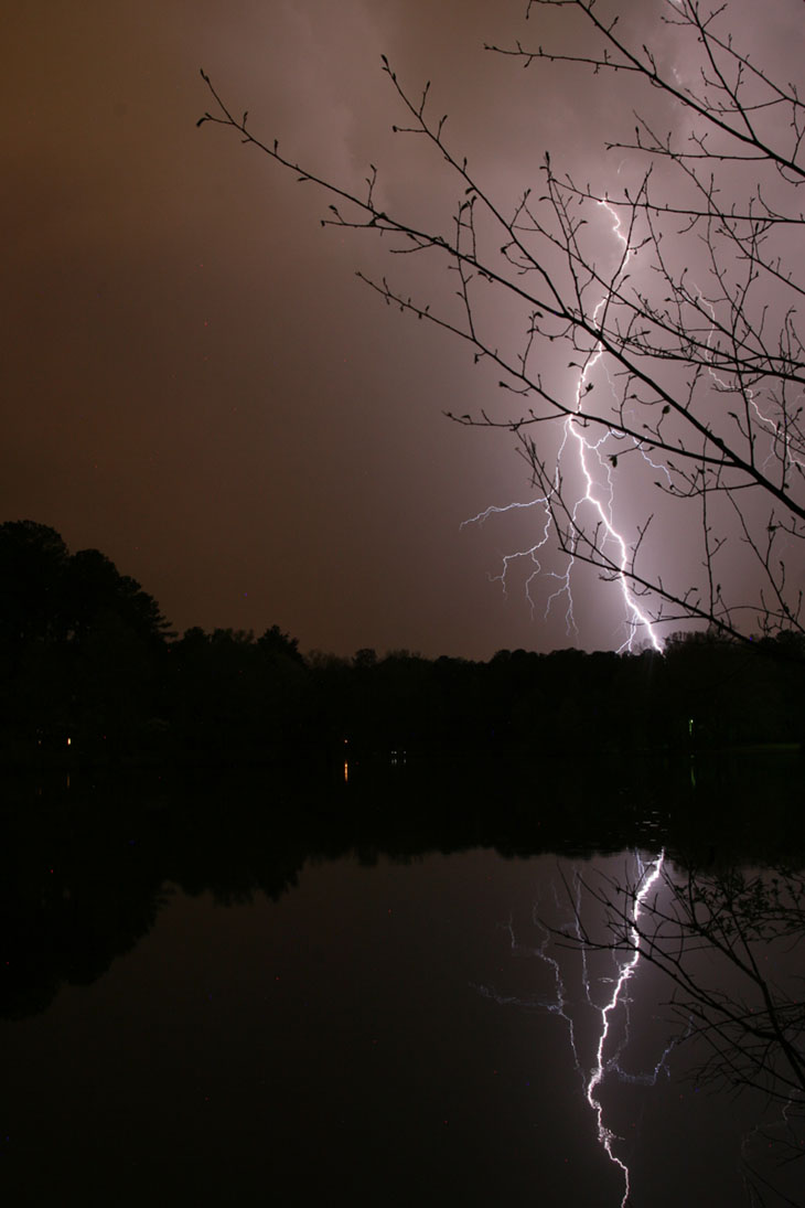 lightning over local pond