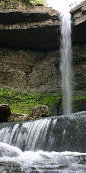 low angle shot of Carpenter Falls, Skaneateles NY