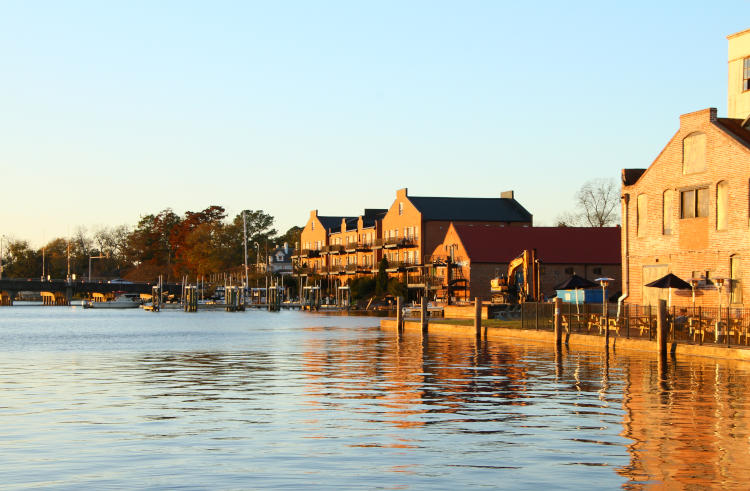 waterfront view in Washington, NC