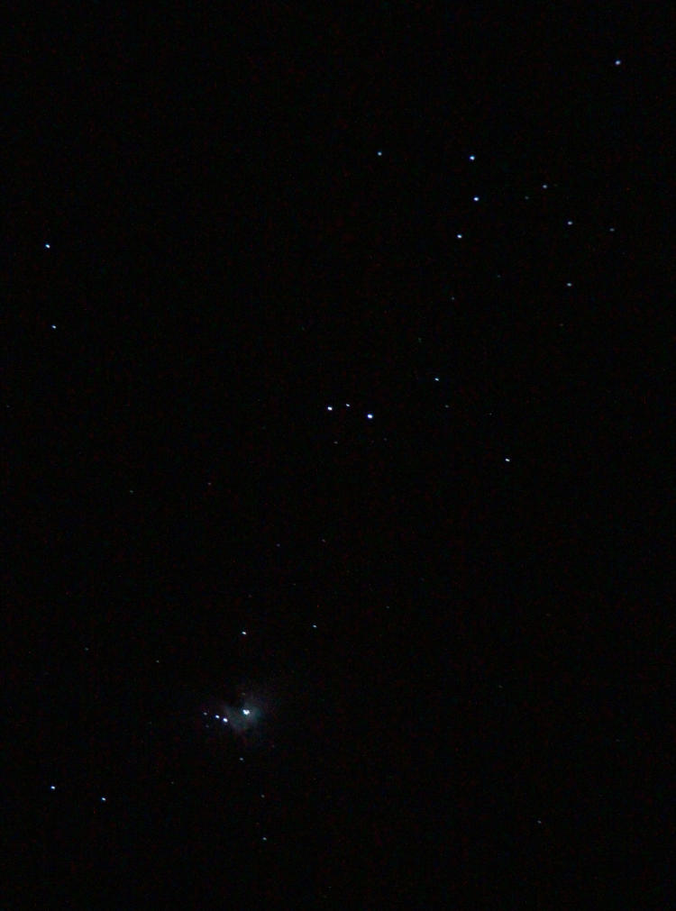 Orion's dagger with telephoto lens