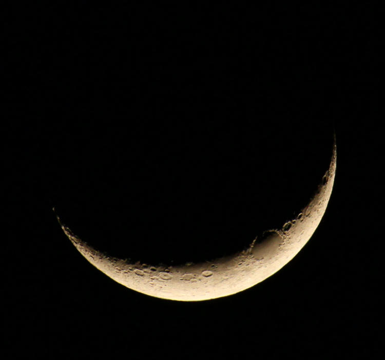 waxing crescent moon about 4 days old