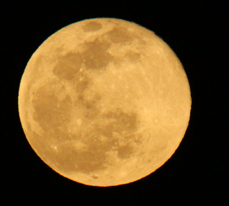 full moon with distortion and greenish cast