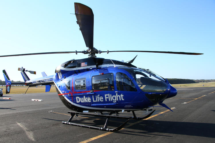 Duke Life Flight Airbus H-145 medevac on display