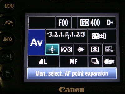Shooting Functions menu of Canon 7D
