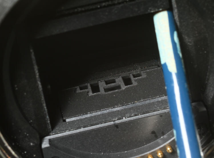 autofocus sensors in floor of mirror/shutter box of DSLR camera